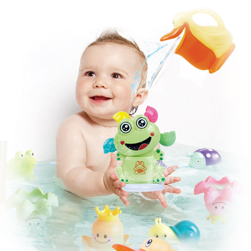 Baño DE LOS NIÑOS juguetes de agua diversión Rana agua molino de viento pato olla combinación juguetes de baño
