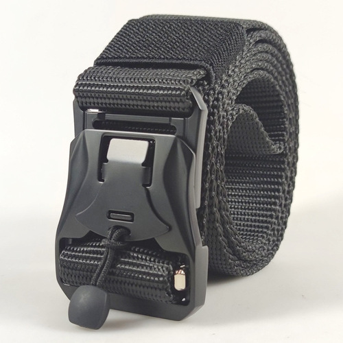 Cross-border supply new magnetic buckle tactical belt men's outdoor nylon quick release alloy buckle belt