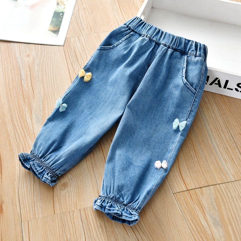 2020 spring new Korean girls' jeans soli...