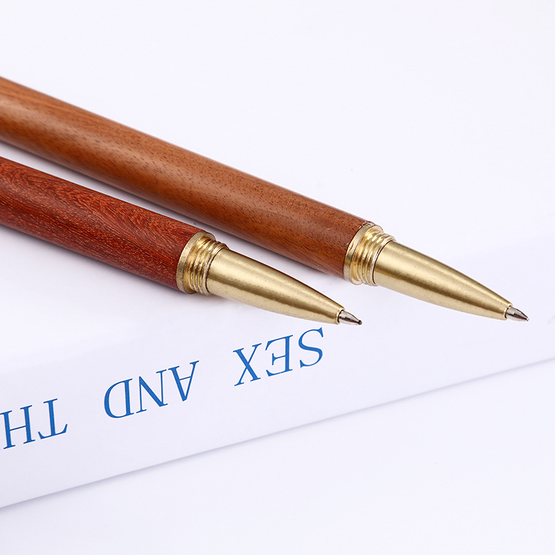 Fábrica en stock firma de metal pluma de madera bolígrafo regalo de negocios publicidad pluma de latón pluma letras logotipo