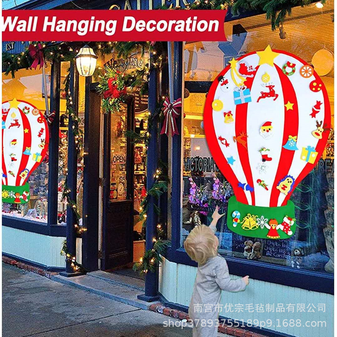 Globos Aerostáticos Navideños Nórdicos de Fieltro para Árbol de Navidad, Suministros para Fabricantes de Juguetes DIY, Globos Aerostáticos Navideños