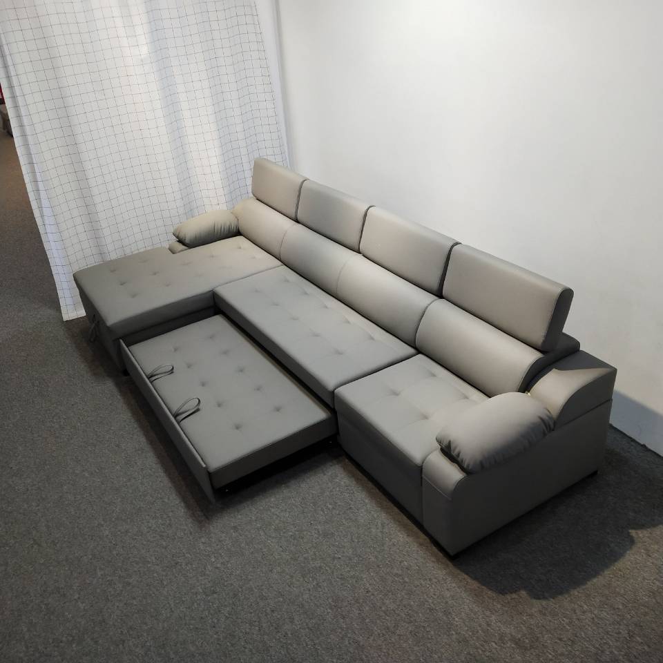 Art de cuero plegable de doble uso sofá cama de alta calidad sofá de esquina de almacenamiento tipo pequeño sofá cama multifuncional combinación
