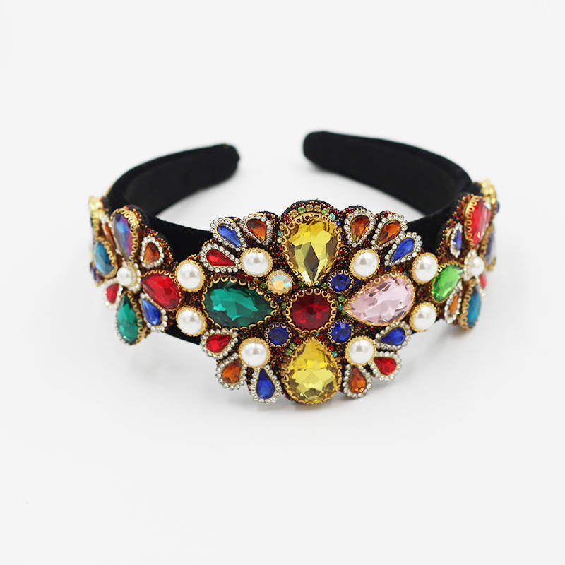 Baroque Fashion Wild Inlaid Color Rhinestone Headbands display picture 1