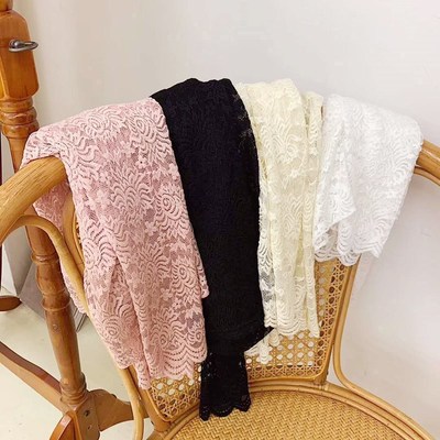 全民蕾丝女神衣韩版半高领水溶丝长袖上衣纯色仙女蕾丝镂空打底衫|ru