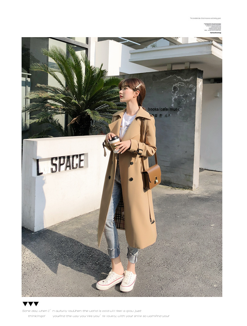 Women's Casual Solid Color Double Breasted Coat Trench Coat display picture 2