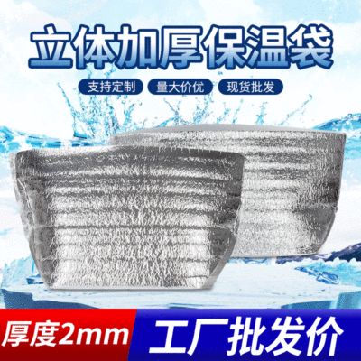 现货批发立体保温袋加厚铝箔珍珠棉外卖打包袋生鲜海鲜保冷隔热袋|ms