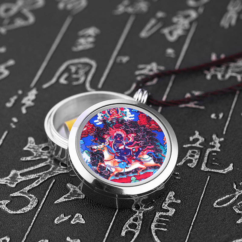 嘎乌盒吊坠 佛教结缘佛像经文项坠楞严咒挂件 不锈钢嘎乌盒定制