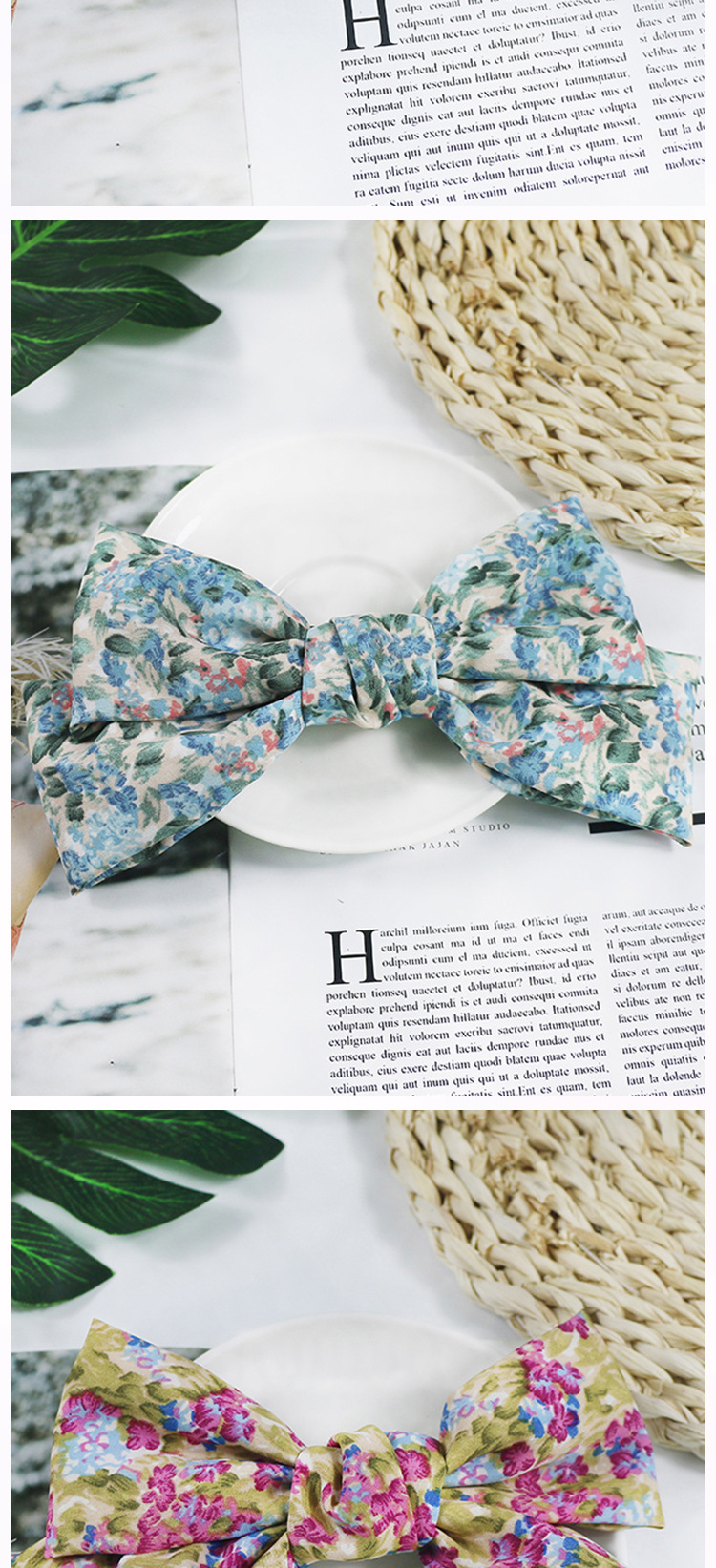 New Cute Big Bow Hairpin Printing Small Top Clip Wholesale Nihaojewelry display picture 4