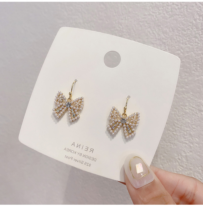 Pendientes De Perlas Con Lazo De Estilo Coreano Joyas Para El Oído display picture 7