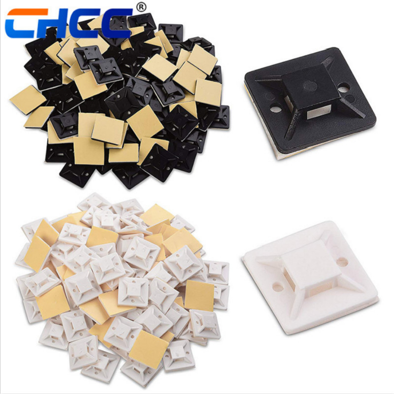 批发扎带座塑料卡扣吸盘扎线粘式固定座20*20 25*25 30*30 40*40