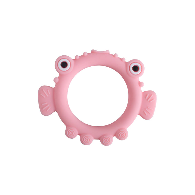 Nuevo pico chupete clip burbuja pescado cabeza grande silicona mordedor bebé silicona molar juguete mordedor chupete cadena