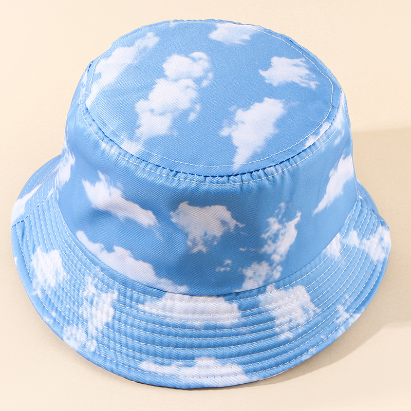 Hot Selling Blue Sky And White Clouds Fisherman Hat Casual Sunshade Hat display picture 5