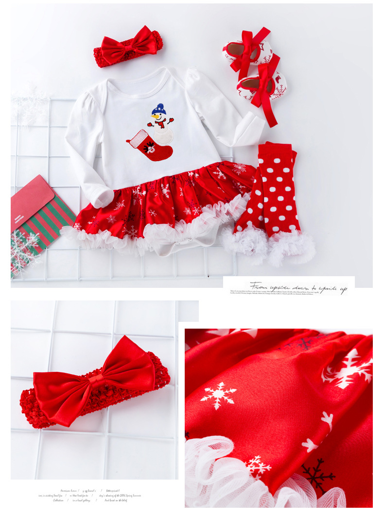 Christmas Fashion Cartoon Cotton Baby Rompers display picture 2
