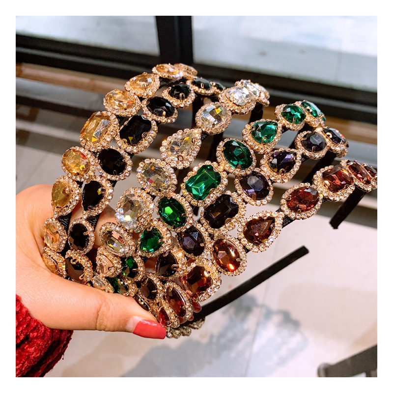 Coréen Style De Substitution Shopping Classique Style L'industrie Lourde Mer Histoire Baroque Style Gem Coloré Cristaux Bandeau Ornement display picture 9