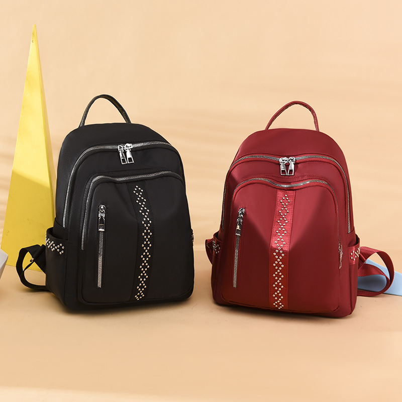 外贸新款牛津布双肩包韩版时尚柳钉背包防水多功能单肩斜跨包