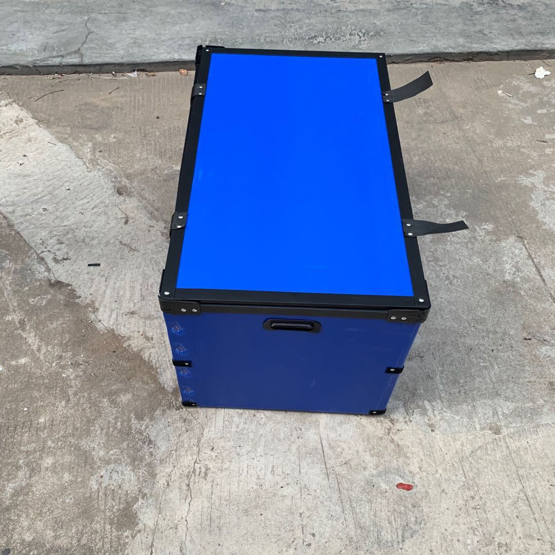 供应骨架折叠周转箱 可回收中空板周转箱 蓝色防静电塑料工具箱