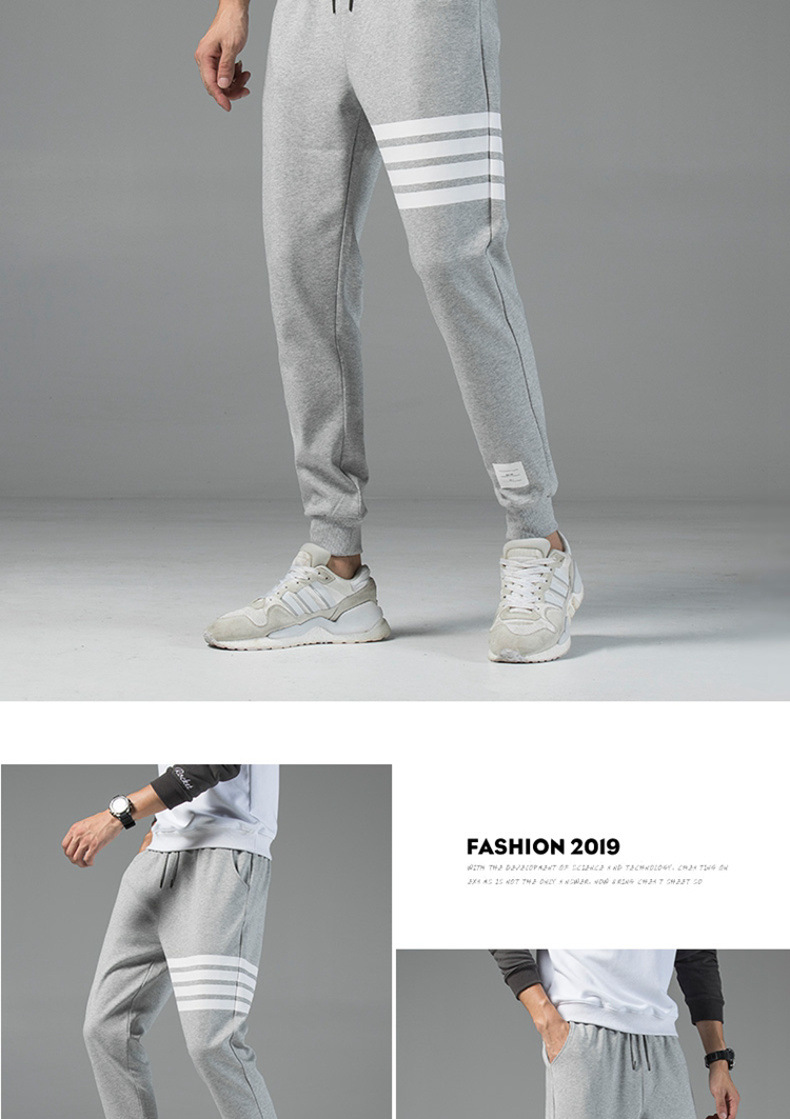 Spring Loose Feet Four Bar Sports Autumn Closed Running, Fitness Fashion TB Sanitary for Men, Casual Pants_voghion.com