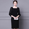 Zhili autumn dress high-end brand 2020 New Celebrity Square Collar nail bead waistline show thin hip skirt