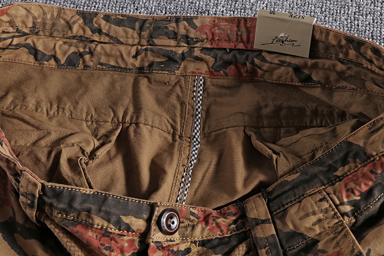 Retro trend washing camouflage youth five-point pants Europe and the United States foreign trade original single men's workwear shorts casual pants 27