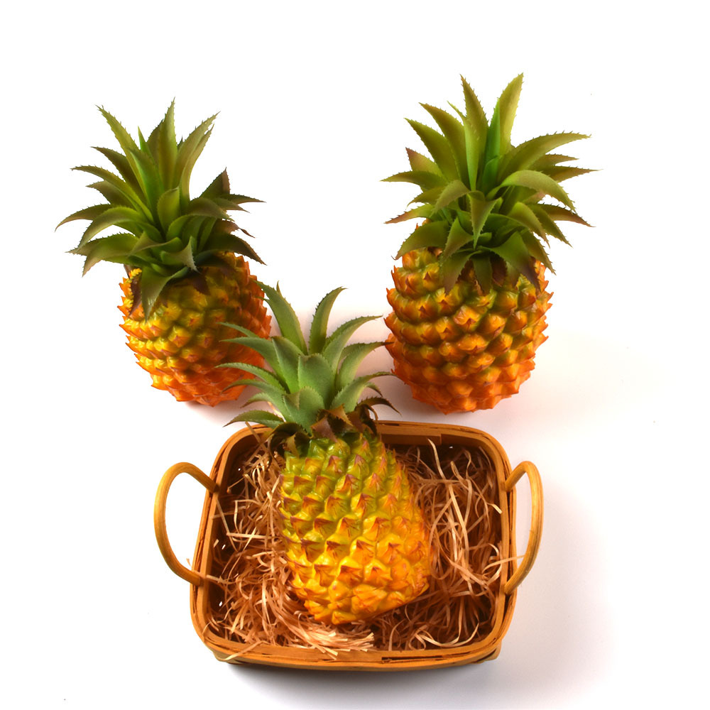 Simulación piña fruta falsa piña de plástico modelo de decoración de ventana accesorios de tiro juguetes educativos de educación temprana para niños
