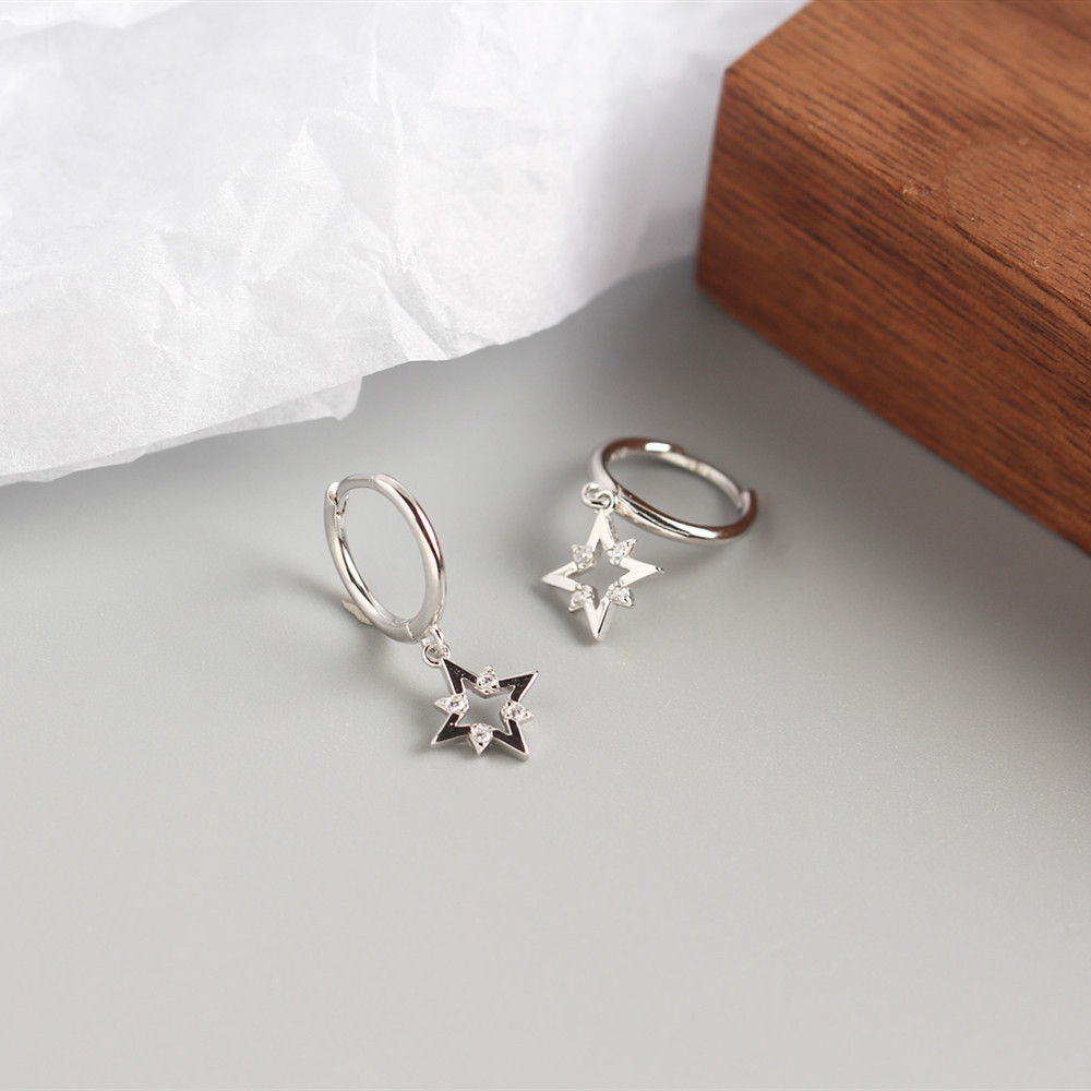 Star Fashion 925 Sterling Silver Gem Plating Earrings display picture 5