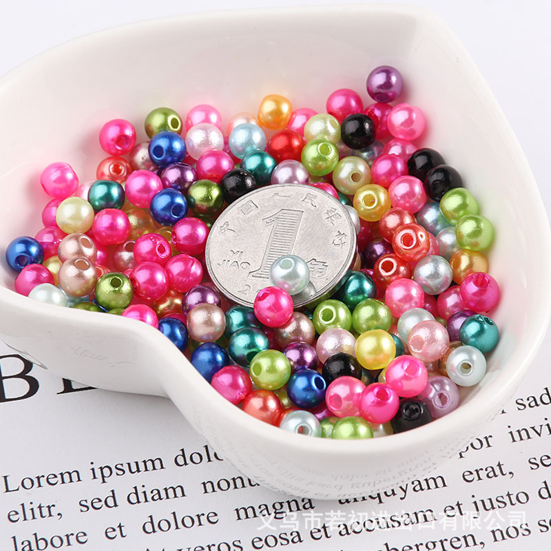 3-10mmカラーピアスabsパールミックスdiy手作りビーズブレスレットアクセサリーアクセサリーホワイトベージュ