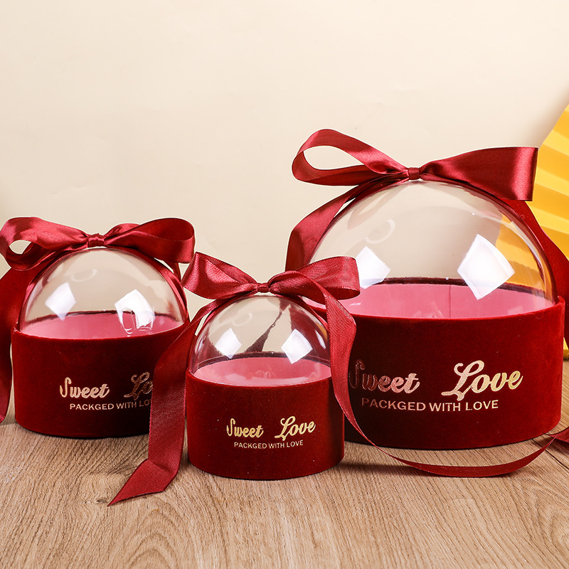 欧式结婚糖果盒喜糖盒半球礼糖盒空盒伴手绒布糖盒绒布喜糖盒定制