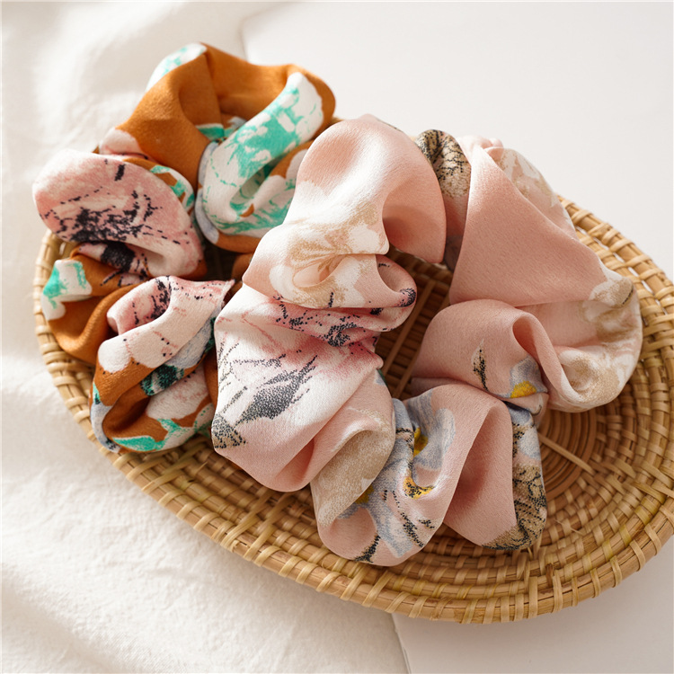 Pastoral Flower Satin Hair Tie display picture 1