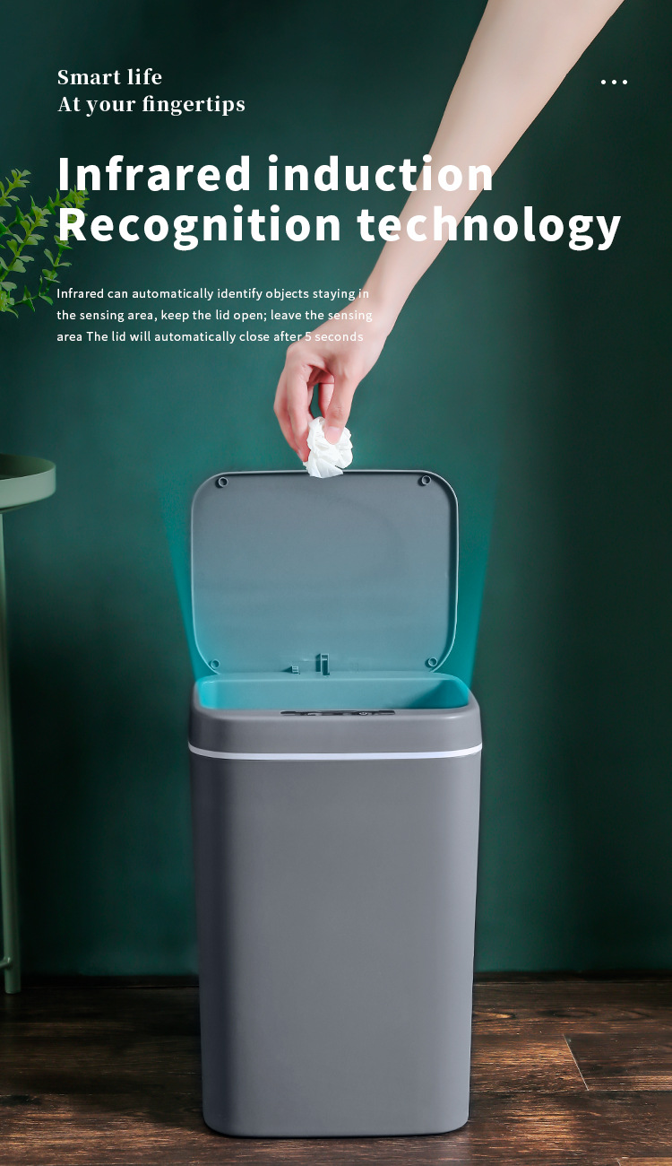 星宝智能垃圾桶自动感应式家用卧室厨房卫生间夹缝垃圾桶带盖批发详情27