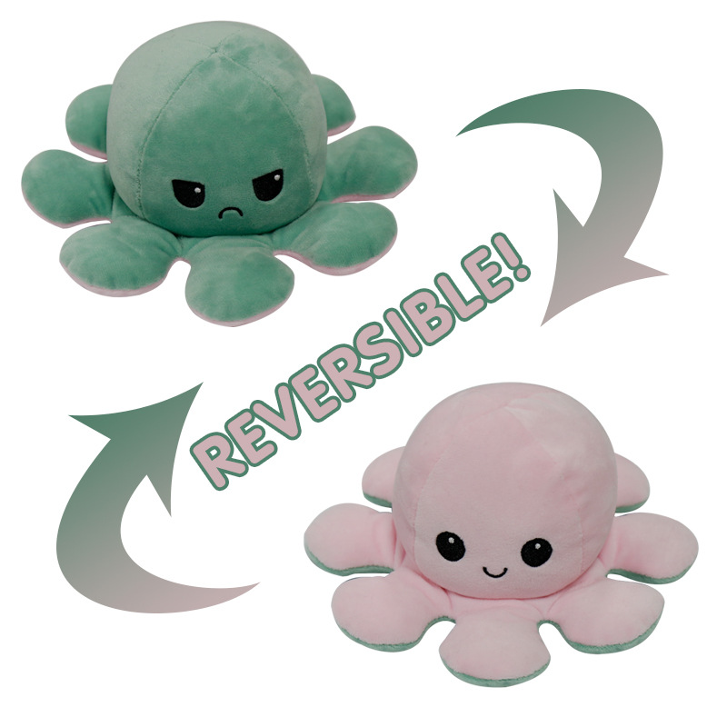 Flip Octopus Cute Multicolor Doll Double Face Expression Flip Octopus Doll Plush Toy display picture 3