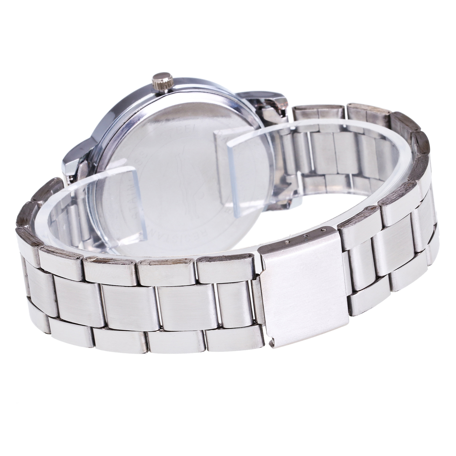 Fashion Turntable Alloy Quartz Steel Band Watch Silver Steel Band  Couple Watch Wholesale display picture 7