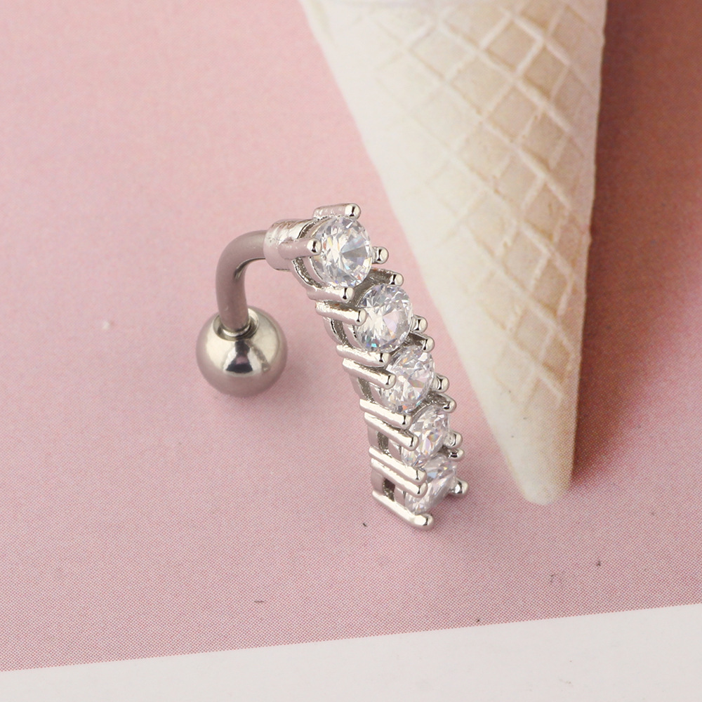 5CZ Diamond Navel Ring Creative Zircon Belly Button Ring Body Piercing Jewelry detail image 8