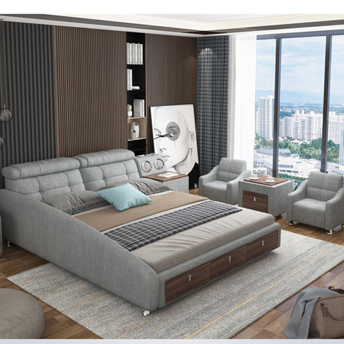 Nordic storage and organization vanity console modern minimalist bedroom futon double fabric bed