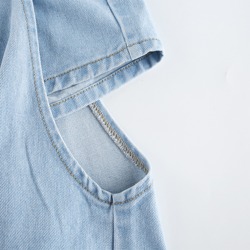 2020 Summer new arrival fashion detachable design high waist hollow jeans for women vintage style Casual pants loose trousers