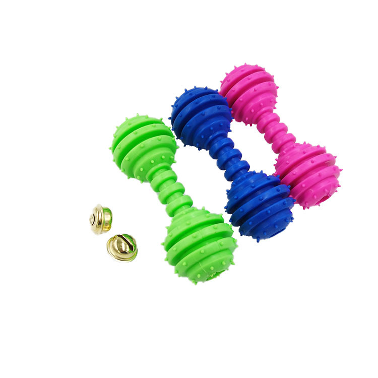 Pet Toy teether bar Barbell TPR perro de goma suave perro de juguete entrenamiento perro lanzando suministros para Mascotas Fábrica al por mayor