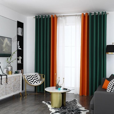 柯桥窗帘布批发 全遮光窗帘成品定制 客厅卧室遮光隔热酒店工程布|ms