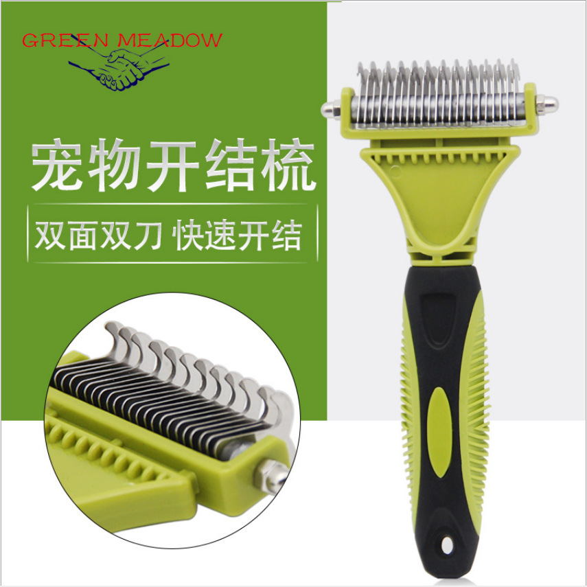 pet comb Stainless steel Two-sided Rake comb Cats and dogs currency massage Epilation Open knot comb Wholesale and retail