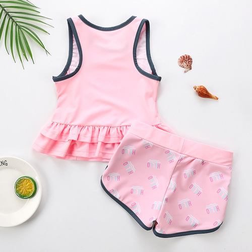 Children's swimsuits for girls, middle and large children, split hot spring swimsuits for girls, students, Korean style cute suit swimsuits