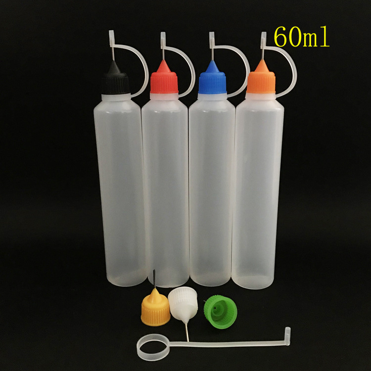 60ML加油瓶 笔形长款瓶 独角兽注水塑料瓶油瓶针式半透明机油壶