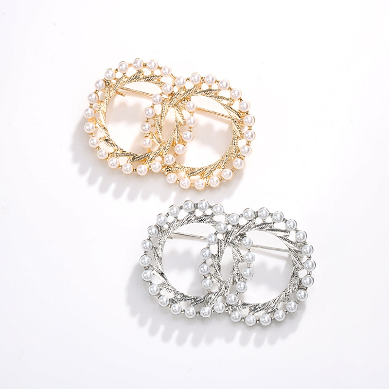 韩国新款珍珠胸针胸花徽章开衫别针扣针丝巾扣披肩毛衣外套配饰女|ms