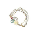 435-3 Hot Sale Rose Blossom Rose Flash Drills Three-layer Place Pearl Bracelet Bracelet Multi-layer