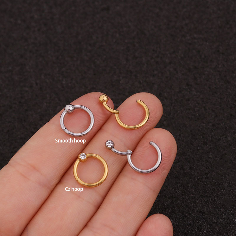 New Fashion  Stainless Steel Zircon Earrings display picture 2