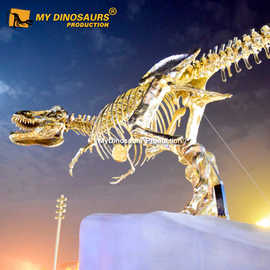 金属动恐龙骨骼模型橱窗家居工艺品摆设 仿真霸王龙金骨架摆件
