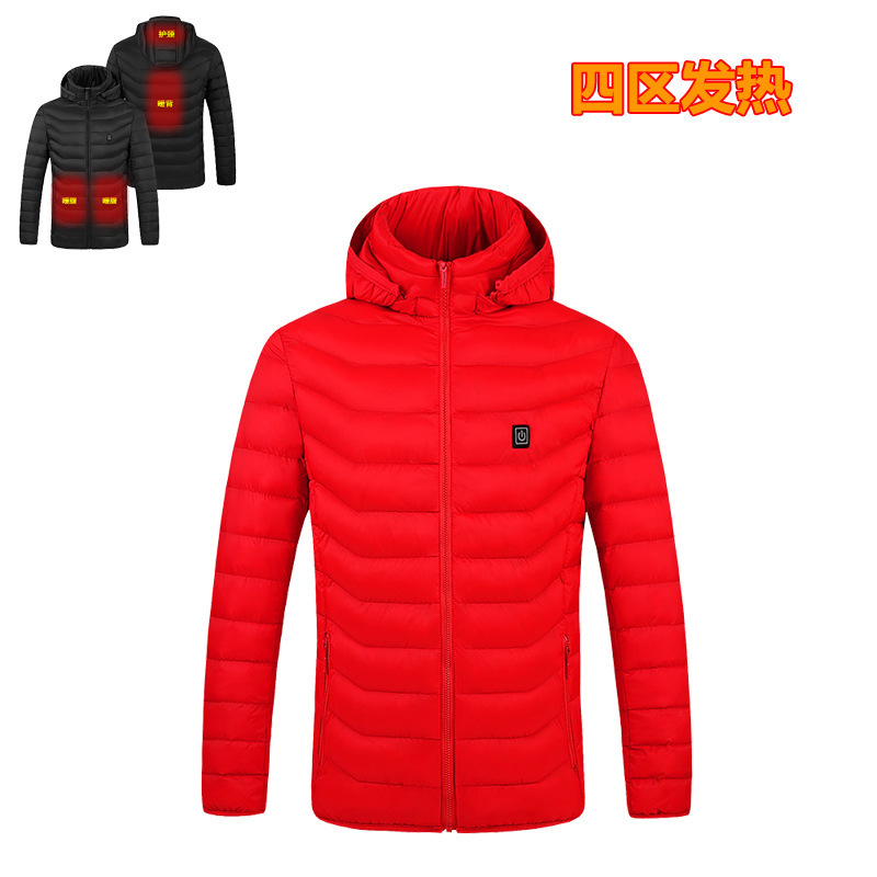Ropa de calefacción inteligente transfronteriza temperatura constante de la pareja USB eléctrico abajo ropa de algodón acolchado calefacción ropa de algodón acolchado fábrica directa al por mayor