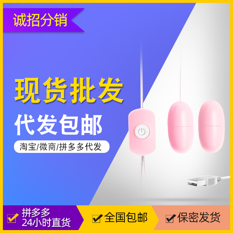Love female masturbator USB jumping egg adult supplies female jumping egg mute strong vibration USB double jumping egg substitute