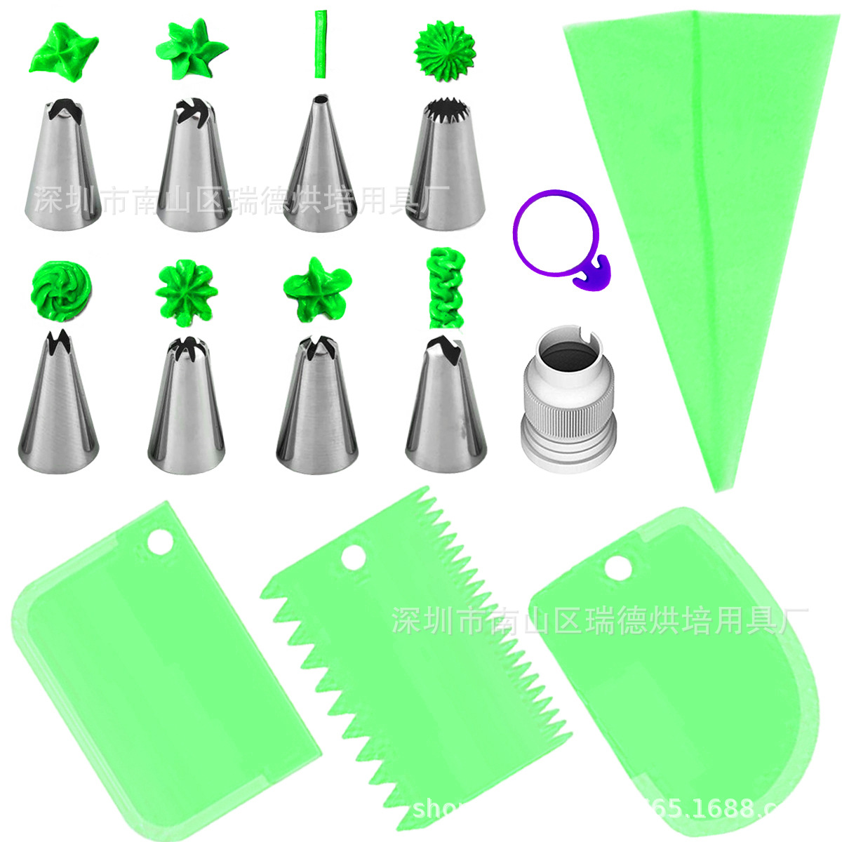 批发27件套俄罗斯裱花嘴奶油裱花工具一体成型裱花嘴裱花袋套装-阿里巴巴