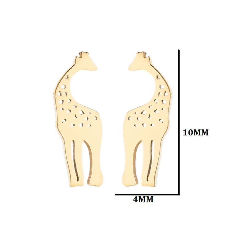 1 Paar Mode Giraffe Rostfreier Stahl Überzug Ohrstecker display picture 1