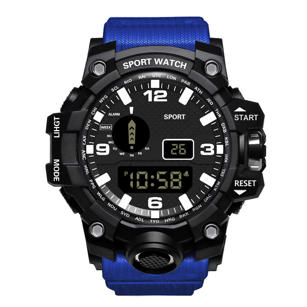 Sports Solid Color Buckle Electronic Men's Watches display picture 3
