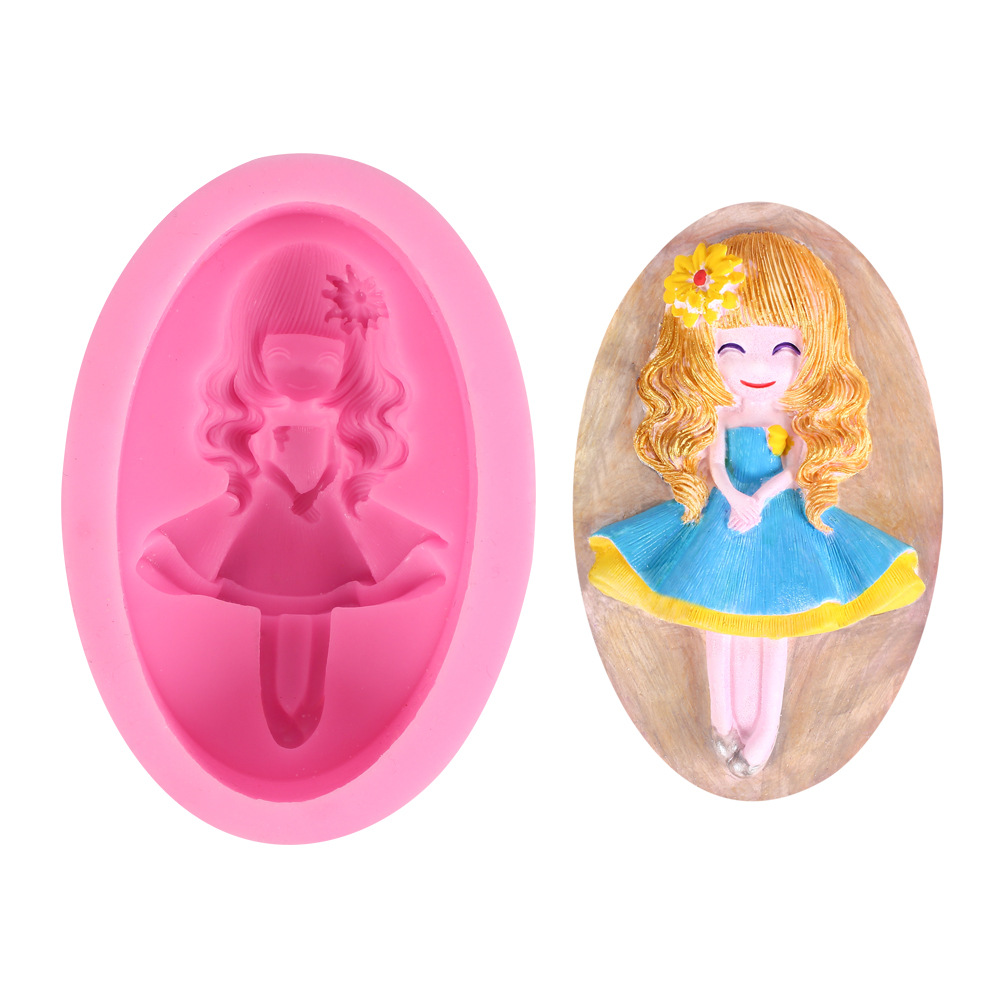 多款跳舞女孩翻糖慕斯蛋糕硅胶模具芭蕾女孩皂卡通公主立体模