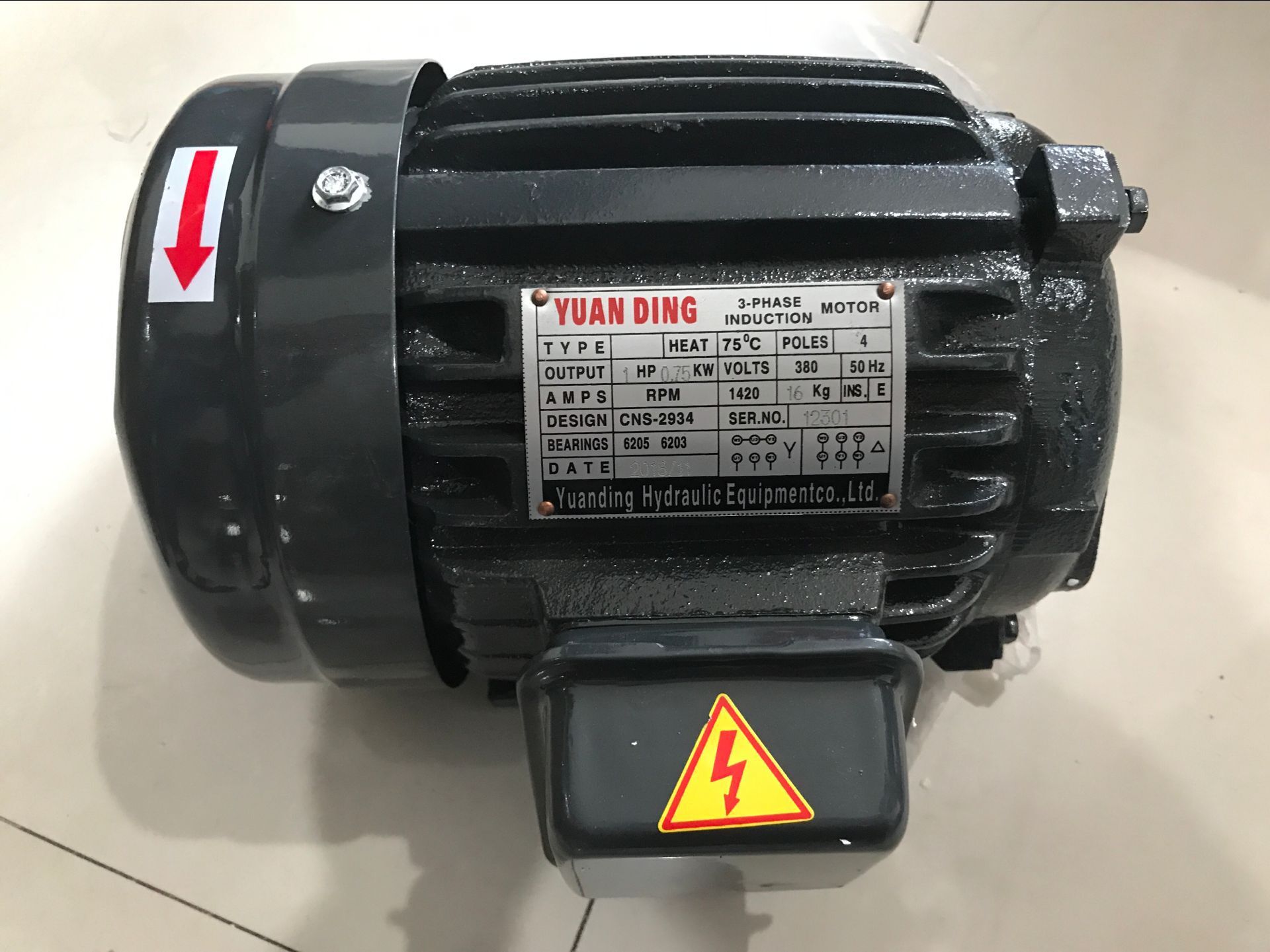 TUAN DING电机 1HP 0.75KW 4级 液压专用马达 CNS2934团结液压